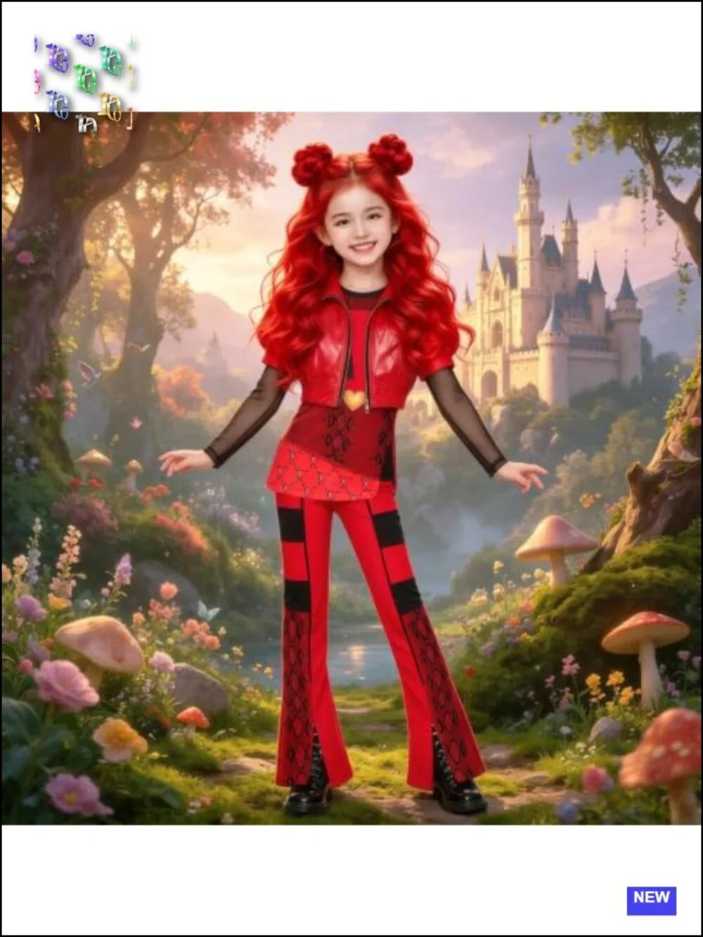 Girls Rock Princess Costume Set with Wig and Accessories